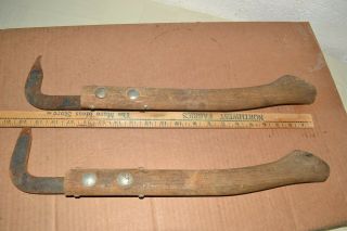 2 Vintage Antique Custom Log Hook Pickaroon Lumber Tool Logging Ice Picks Pair