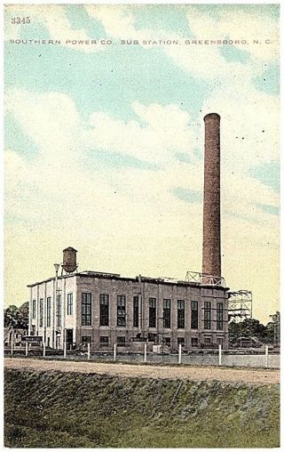 Pre 1916 Postcard View Of Southern Power Co.  Sub Station Greensboro Nc Unmailed
