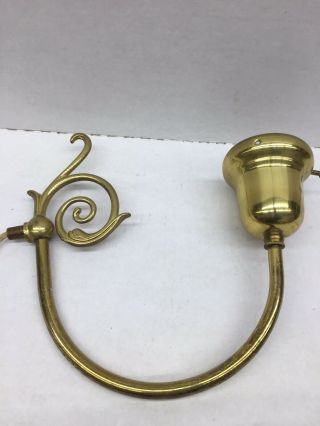 2 Vintage Brass Fixture Arm With 2 1/4” Fitter Shade Holder Lamp Part