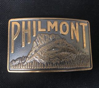 Vintage 3” Wide Philmont Boy Scouts Brass Belt Buckle In Euc