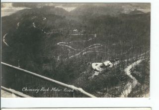 Cf - 074 Nc,  Chimney Rock Motor Road Aerial View Real Photo Postcard Rppc