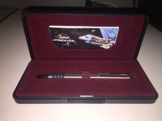 Fisher Space Chrome Ballpoint Futura Pen By Fisher Rare Vintage Blue Ink