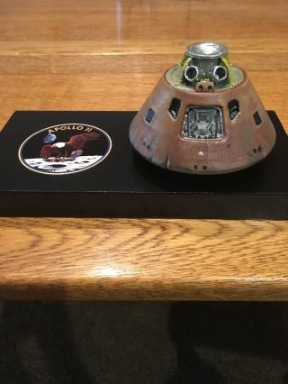 Nasa Apollo 11 Cm 3 - D Printed Model Hand Painted With Mount.