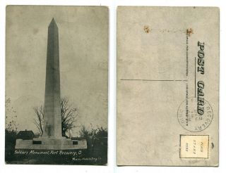 Soldiers Monument,  Ft.  Recovery,  Ohio.  Post Card.