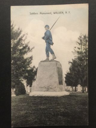 Antique Postcard C1912 Soldiers Monument Walden,  Ny (20013)