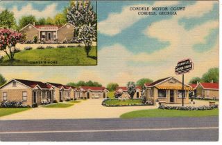 Cordele,  Ga Postcard - Cordele Motor Court - Us 41 - Brick Cottages