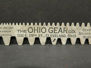 VINTAGE THE OHIO GEAR CO.  ADVERTISING GEAR TOOTH GAUGE PITCH BUSINESS CARD TOOL 2