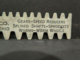 VINTAGE THE OHIO GEAR CO.  ADVERTISING GEAR TOOTH GAUGE PITCH BUSINESS CARD TOOL 3