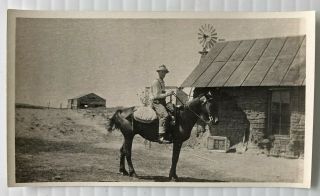 Antique Vintage Us Mail Pony Express Rider On Horse Horseback Photograph 1905 Id