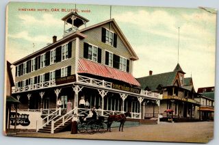 Pool Hall Sign,  Vineyard Hotel Oak Bluffs Ma Cottage City Mass 1908 Postcard A14