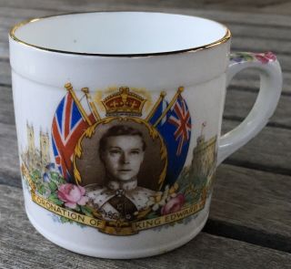 Vintage 1937 Coronation Of King Edward Viii Porcelain Mug Cup Aynsley England