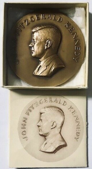 John F.  Kennedy Jfk 1961 Inauguration Bronze Medallion Medal Medallic Art Co Ny.