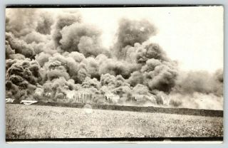 Ponca (city) Ok 11 Tanks Of Oil On Fire In Aug 1912 Sure Made Big Smoke Rppc Pc