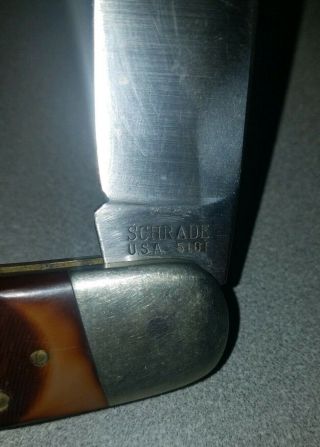 Old Timer Schrade 510 T Lockblade Folding Knife Vintage Pocket USA Great Shape 2