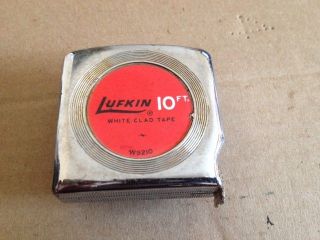 Vintage Lufkin White Clad 10 Foot Measuring Tape W9210