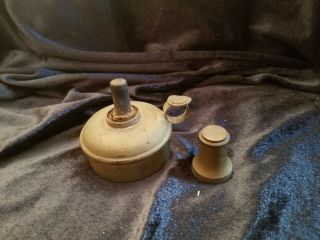 Antique Vintage Small Kerosene Oil Brass Lamp Burner Snuffer Metal