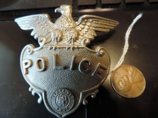 Vintage Obsolete Antique State Of Ohio Police Hat Badge Spread Eagle & Seal