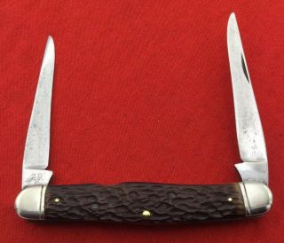 Vintage JOHN PRIMBLE BELKNAP HDW & MFG CO Muskrat Pocket Knife c.  1940 - 1968 Bone 2