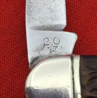 Vintage JOHN PRIMBLE BELKNAP HDW & MFG CO Muskrat Pocket Knife c.  1940 - 1968 Bone 4