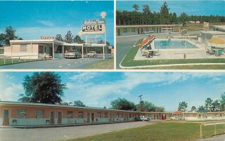 Holiday Time Motel Callahan Fl Florida Chrome Postcard 1950s