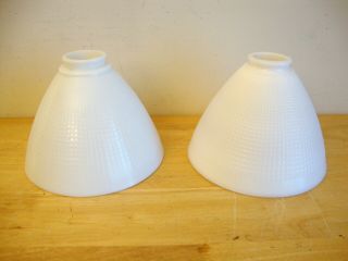 Vintage 8 " Milk Glass Diffuser Lamp Shades Floor Torchiere Small Waffle