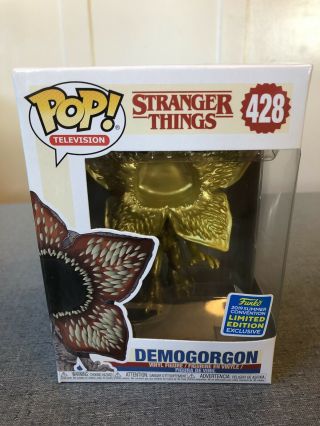 Funko Pop Demogorgon Gold 428 Stranger Things Sdcc Shared Exclusive