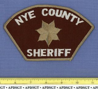 Nye County Sheriff (old Vintage Laso Shape) Nevada Police Patch Cheesecloth
