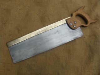 Vintage English Brass Backed Dovetail Tenon Saw By William Marples