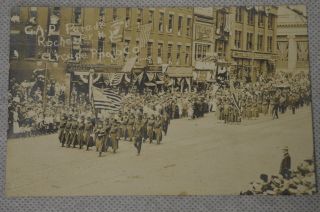 Vintage 1912 - Real Photo Post Card - G.  A.  R.  Parade Rochester,  Ny - Rppc