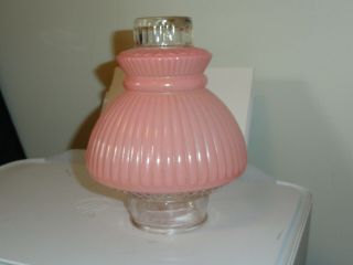 Vintage Small Pink Art Deco Glass Shade Only Boudoir Vanity Lamp Shade
