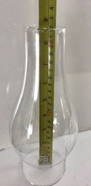 Clear Glass Kerosene Oil Lamp Chimney Globe 3” Base 8 1/2” Tall