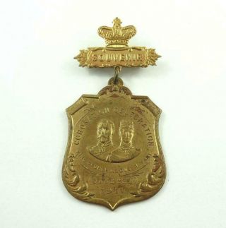 1911 Coronation Of King George V & Queen Mary Souvenir Pin