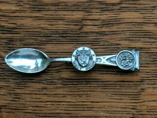 Vintage Army West Point Sterling Silver Spoon Pin Brooch Shield Flower Military