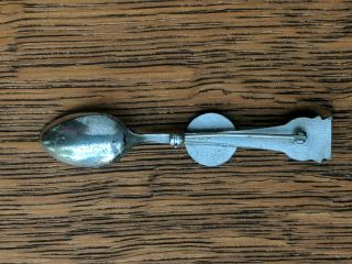 Vintage Army West Point Sterling Silver Spoon Pin Brooch Shield Flower Military 2