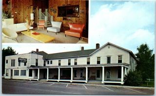 Mackinaw,  Michigan Postcard Sattler Hotel Lobby W/ Mid - Century Furniture " 1968 "