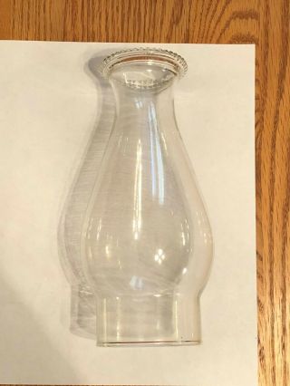 Vtg.  Kerosene Oil Lamp Chimney 8.  5 " Tall With A Decorative Edge And A 3 " Base