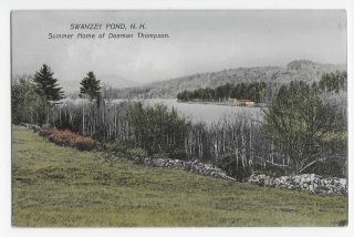 Vintage Postcard Swanzey Pond Nh Summer Home Of Denman Thompson Actor 1907