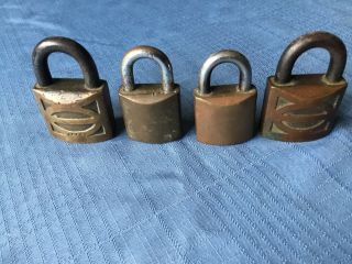 (4) Vintage LION Locks,  No Keys 4