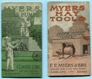 Antique 1914 MYERS PUMPS & HAY TOOLS Dealer Booklets & Letter in Orig Envelope 2