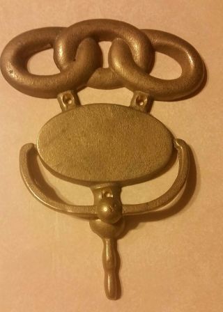 Vintage Antique Odd Fellows Door Knocker Solid Brass Unique Gift Item