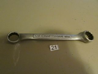 Vintage Craftsman 1/2 " X 9/16 " Stubby Short Double Box End Wrench Usa Made Tool