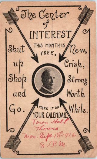 Theresa,  Ny James H Woertendyke Temperance Lecturer Advertising 1916 Postcard