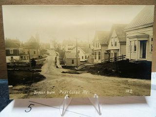 1930 Rppc Real Photo Postcard Street Scene Port Clyde Maine