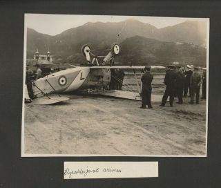 H.  M.  S.  Hermes,  Aircraft Flycatcher Just Arrives Crashes.  1930 Photograph