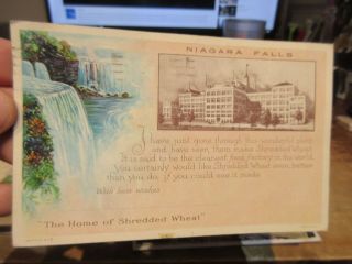 Vintage Old Postcard York Niagara Falls Nabisco Shredded Wheat Factory Bldg.