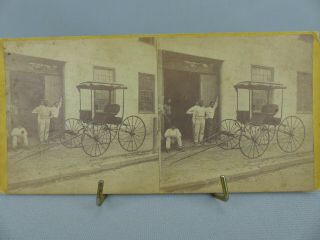 Rare Antique Stereoview Coach Carriage Factory Norristown Pa Fisher Photo