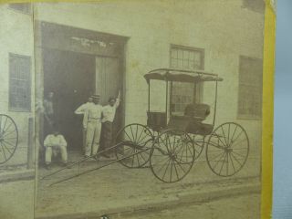 Rare Antique Stereoview Coach Carriage Factory Norristown Pa Fisher Photo 2