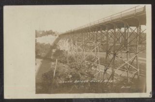 Real Photo Postcard Rocky River/cleveland Ohio/oh High Trestle Bridge 1907