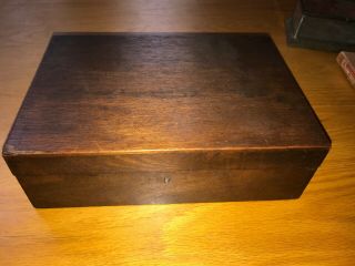 Black Walnut Antique 1850 Ish Wood Writing Box / Portable / Desk / Letter Box