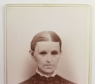 Cabinet Card Photograph Painted Portrait of a Woman Neidig and Co Newark NJ 2